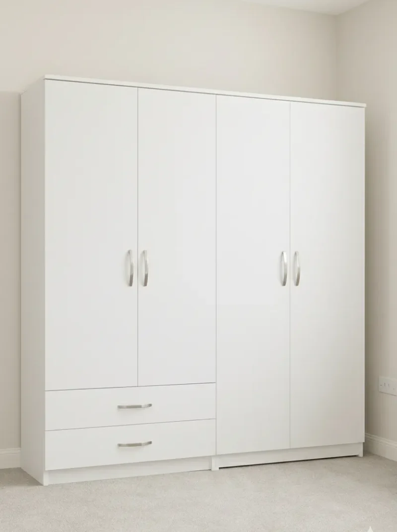 4 Door Wardrobe with 2 Drawers