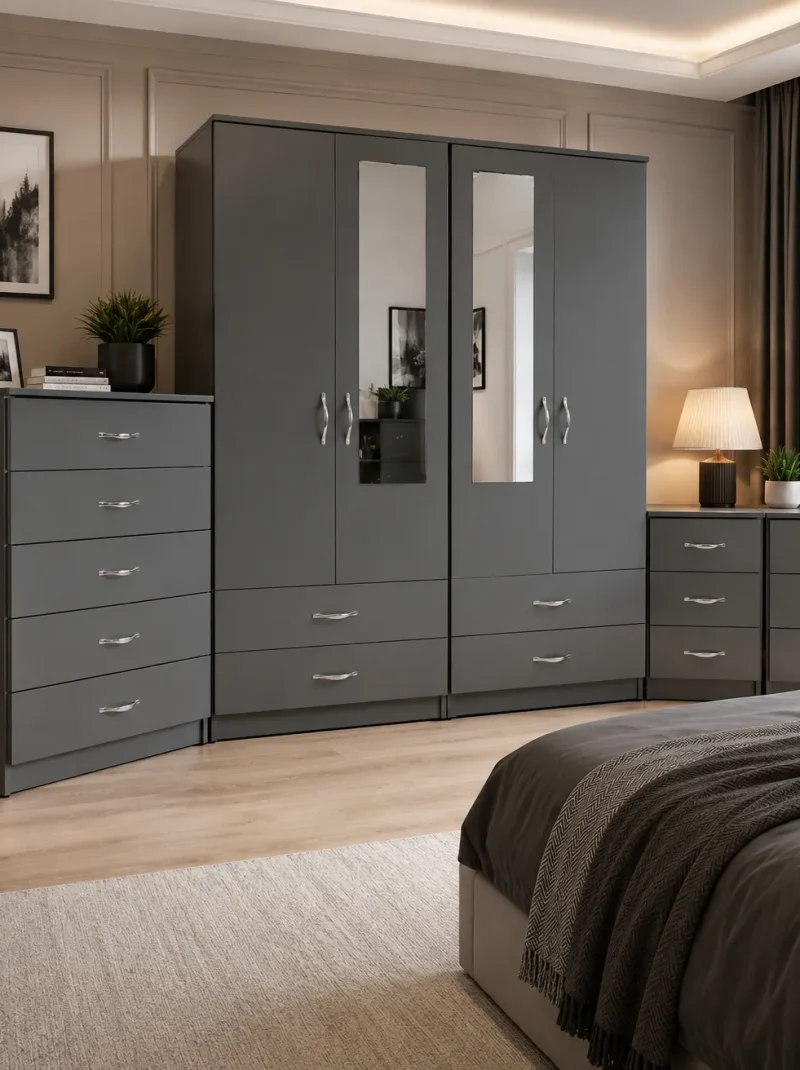 grey-4-Door-Gents-Wardrobe-Set-with-Chest-&-2-Bedsides–2-Mirrors